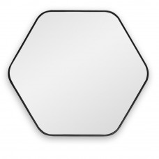 Шестиугольное зеркало в ванную 75 см в чёрной тонкой раме Hexagon M Black (Хексаген) Smal 80*74 см 